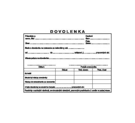 Tlačivo Dovolenka, samoprepis, A6