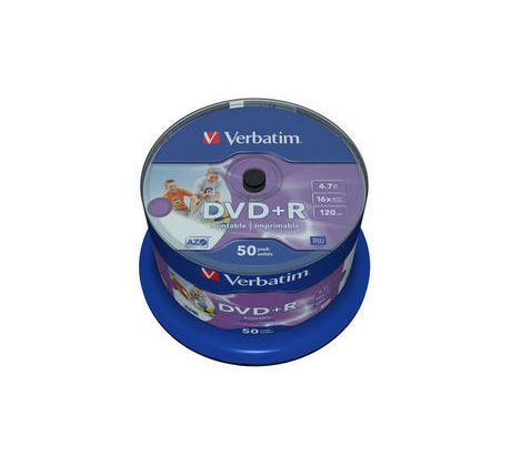 DVD+R VERBATIM 4,7GB 16X 50ks/cake NO ID printable (43512)