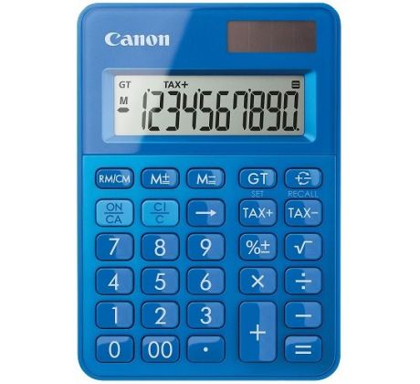 stolová kalkulačka CANON LS-100K modrá, 10 miest, solárne napájanie + batérie (0289C001)