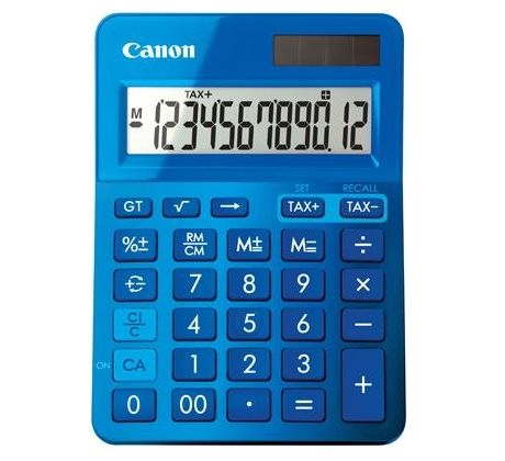 stolová kalkulačka CANON LS-123K modrá, 12 miest, solárne napájanie + batérie (9490B001)