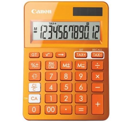 stolová kalkulačka CANON LS-123K oranžová, 12 miest, solárne napájanie + batérie (9490B004)