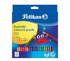 Farbičky Pelikan trojhranné tenké 24 ks