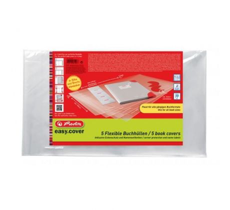 Obal na zošit Herlitz easy cover prispôsobivý 5 ks v sáčku