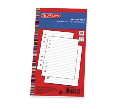 Náplň do bloku TP Herlitz A6 150 listov s linajkami (3 x 50)