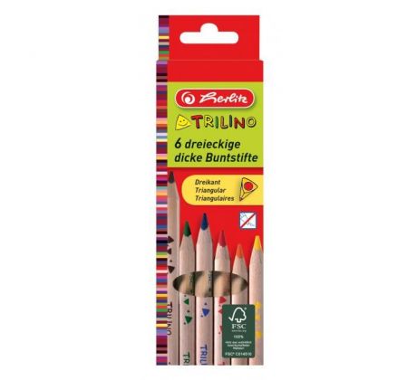 Farbičky Herlitz Trilino trojhranné 6 farieb