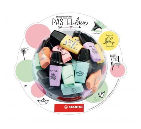 Zvýrazňovač STABILO Boss mini pastel displej 50ks