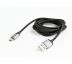 Cotton braided Type-C USB cable with metal connectors, 1.8 m, black color, blister (CCB-mUSB2B-AMCM-6)