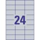 Etikety polyesterové veľmi odolné 70x37mm Avery A4 strieborné 20 hárkov