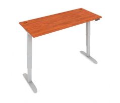 Pracovný stôl Motion, ZO, 3S, 160x61 - 128x80 cm, čerešňa/sivá
