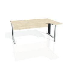 Pracovný stôl Cross, ergo, ľavý, 180x75,5x120 cm, agát/kov