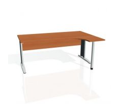 Pracovný stôl Cross, ergo, ľavý, 180x75,5x120 cm, čerešňa/kov