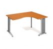 Pracovný stôl Flex, ergo, ľavý, 160x75,5x120 (80x60) cm, čerešňa/kov