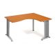 Pracovný stôl Flex, ergo, ľavý, 160x75,5x120 (80x60) cm, čerešňa/kov