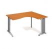 Pracovný stôl Flex, ergo, ľavý, 160x75,5x120 (80x60) cm, čerešňa/kov