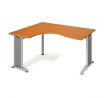 Pracovný stôl Flex, ergo, pravý, 160x75,5x120 (60x80) cm, čerešňa/kov
