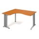 Pracovný stôl Flex, ergo, pravý, 160x75,5x120 (60x80) cm, čerešňa/kov