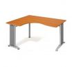 Pracovný stôl Flex, ergo, pravý, 160x75,5x120 (60x80) cm, čerešňa/kov