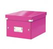 Malá krabica Click & Store metalická ružová