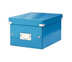 Malá škatuľa Click & Store metalická modrá