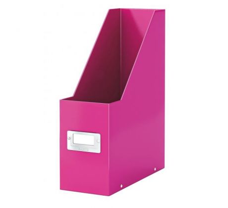 Stojan na časopisy Leitz Click & Store metalická ružová