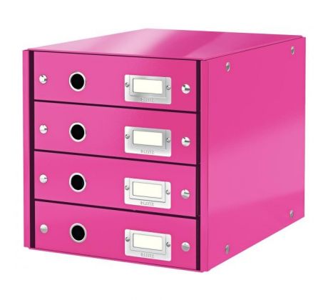 Zásuvkový box Leitz Click & Store 4 zásuvky ružový