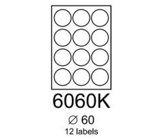 etikety RAYFILM 60mm kruh matné biele polyesterové laser R05026060KA (100 list./A4) (R0502.6060KA-LCUTA4)