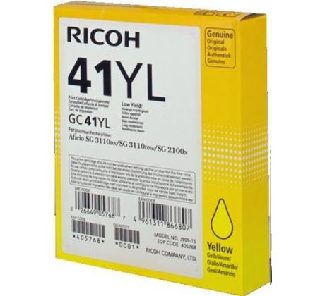 toner RICOH Typ GC 41 LC Yellow Aficio SG 2100/SG 2110/SG 3110 (405768)