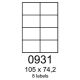 etikety RAYFILM 105x74,2 polyesterové lesklé biele laser R05040931A-LCUT (100 list./A4) (R0504.0931A-LCUTA4)