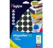 Etikety kruhové 24mm Agipa A5 čierne
