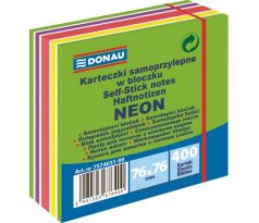 Samolepiaci bloček Donau 76 x 76 mm, neónová zelená, 400 lístkov