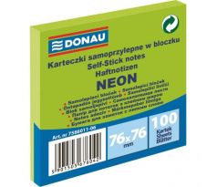 Bloček Donau neónový 76x76mm zelený