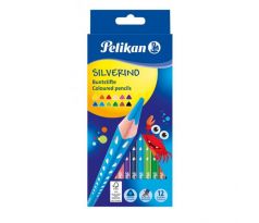 Farbičky Pelikan Silverino trojhranné tenké 12ks