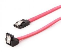 Serial ATA III 50cm data cable with 90 degree bent connector, bulk packing, metal clips (CC-SATAM-DATA90)