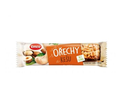 Tyčinka Emco bez lepku 35 g Orechy a kešu