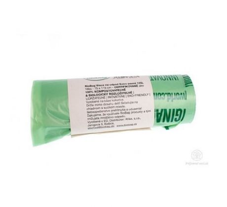 Vrecia kompostovateľné BioBag na odpad 125 ℓ extra pevné 10 ks