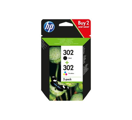 KAZETA HP X4D37AE 2-pack No.302 čierna, farebná (X4D37AE)