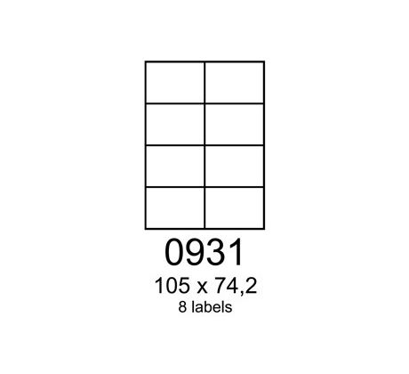 etikety RAYFILM 105x74,2 matné biele polyesterové laser R05020931A-LCUT (100 list./A4) (R0502.0931A-LCUTA4)