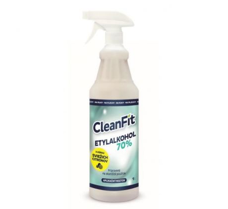CleanFit dezinfekčný roztok Etylakohol 70% citrus 1 l + rozprašovač ZDARMA