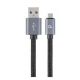 Cotton braided Micro-USB cable with metal connectors, 1.8 m, black, blister (CCB-MUSB2B-AMBM-6)