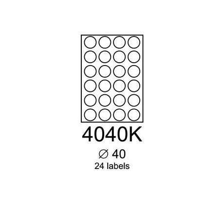 etikety RAYFILM 40mm kruh lesklé transparentné samolepiace laser R04004040KA-LCUTA4 (100 list./A4) (R0400.4040KA-LCUTA4)