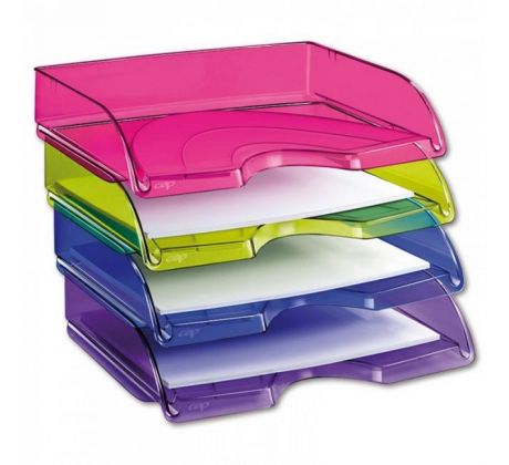 Odkladač Cep Happy na šírku transparentný ružový