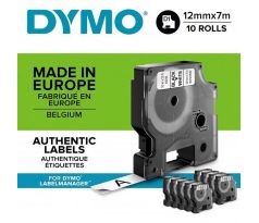Samolepiaca páska Dymo D1 12 mm biela/čierna, 10ks