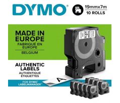 Samolepiaca páska Dymo D1 19 mm biela/čierna, 10ks