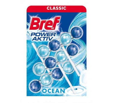 Bref Power Aktiv WC závesný blok tuhý 3 x 50 g Oceán