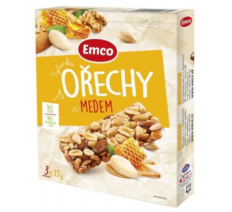 Tyčinka Emco s orechami a medom 3 x 35 g