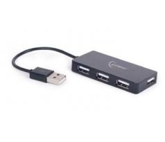 USB 2.0 4-port hub, built-in USB cord, black color (UHB-U2P4-04)