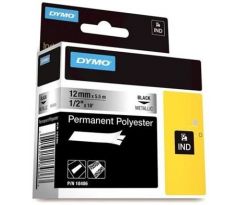 páska DYMO 18486 PROFI D1 RHINO Black On Metallic Permanent Polyester Tape (12mm) (S0718180)