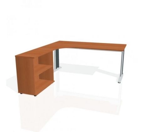 Pracovný stôl Flex, ergo, pravý, 180x75,5x200,0 (40x80) cm, čerešňa/kov