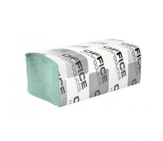 Papierové utierky Office Products ZZ 1-vrstvové zelené recykel (20 bal.)