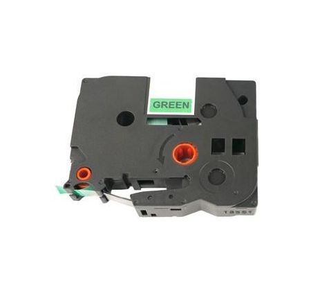 Label Tape BROTHER TZE-735 / TZ-735 Green / White print 12mm x 8m comp. (ECO-TZE-735)